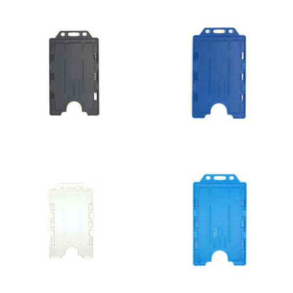 Standard Plastic Double ID Card Holder - Portrait