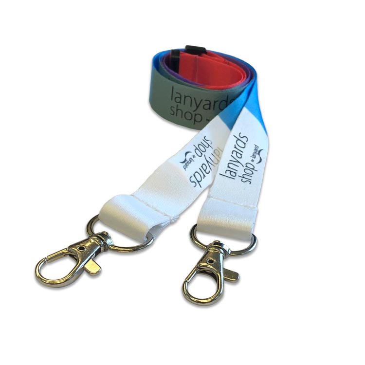 SmoothSatin Printed Double Clip Lanyard