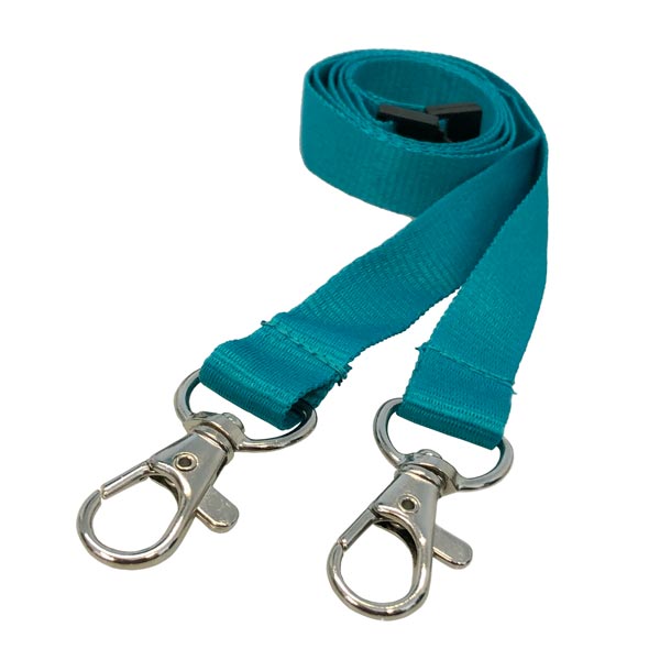 Teal Double Clip Lanyard