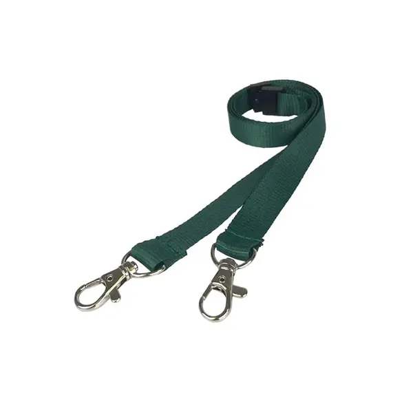 Plain Coloured Double Clip Lanyard a dark purple plain coloured double clip lanyard.