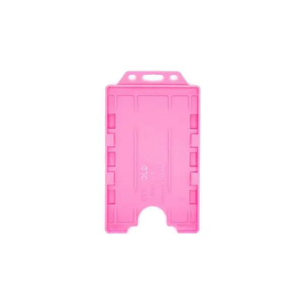 Portrait Double ID Card Holder a pink card holder.