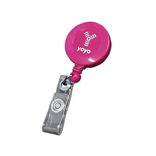 Magenta custom branded retractable badge reel
