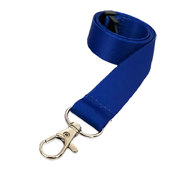 A plain coloured lanyard in royal blue